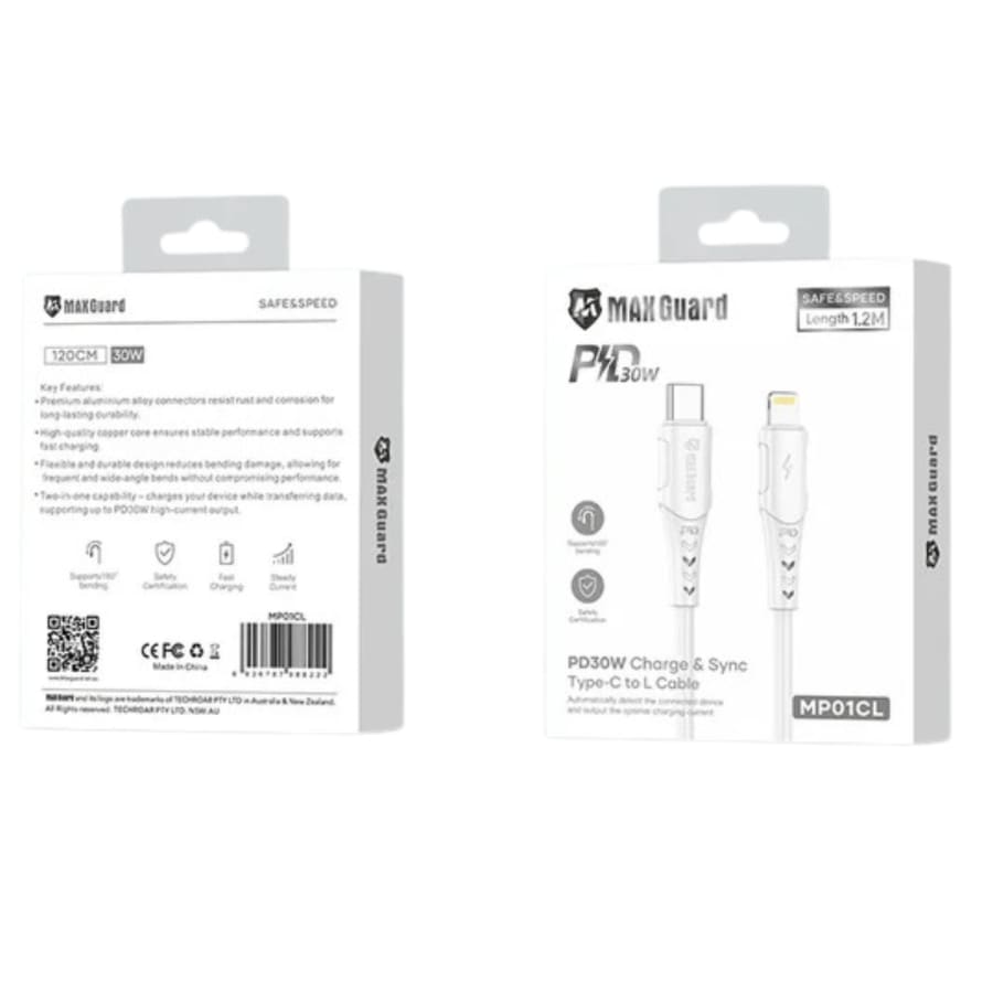 Maxguard 1.2m 30W Type-C to Lightning Cable MP01CL
