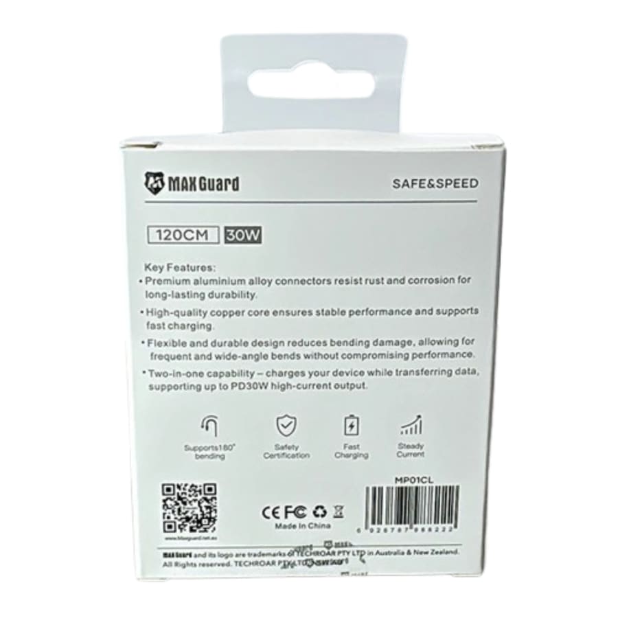 Maxguard 1.2m 30W Type-C to Lightning Cable MP01CL