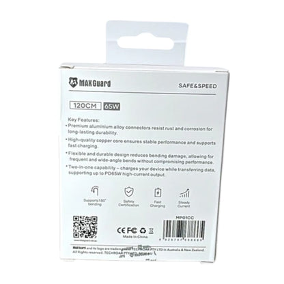 Maxguard 1.2m 65W Type-C to C Cable MP01CC