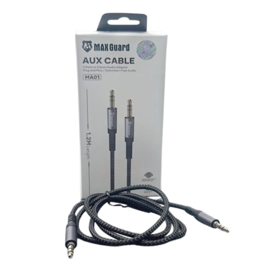 Maxguard 1.2m Plug and Play Aux 3.5mm Cable MA01