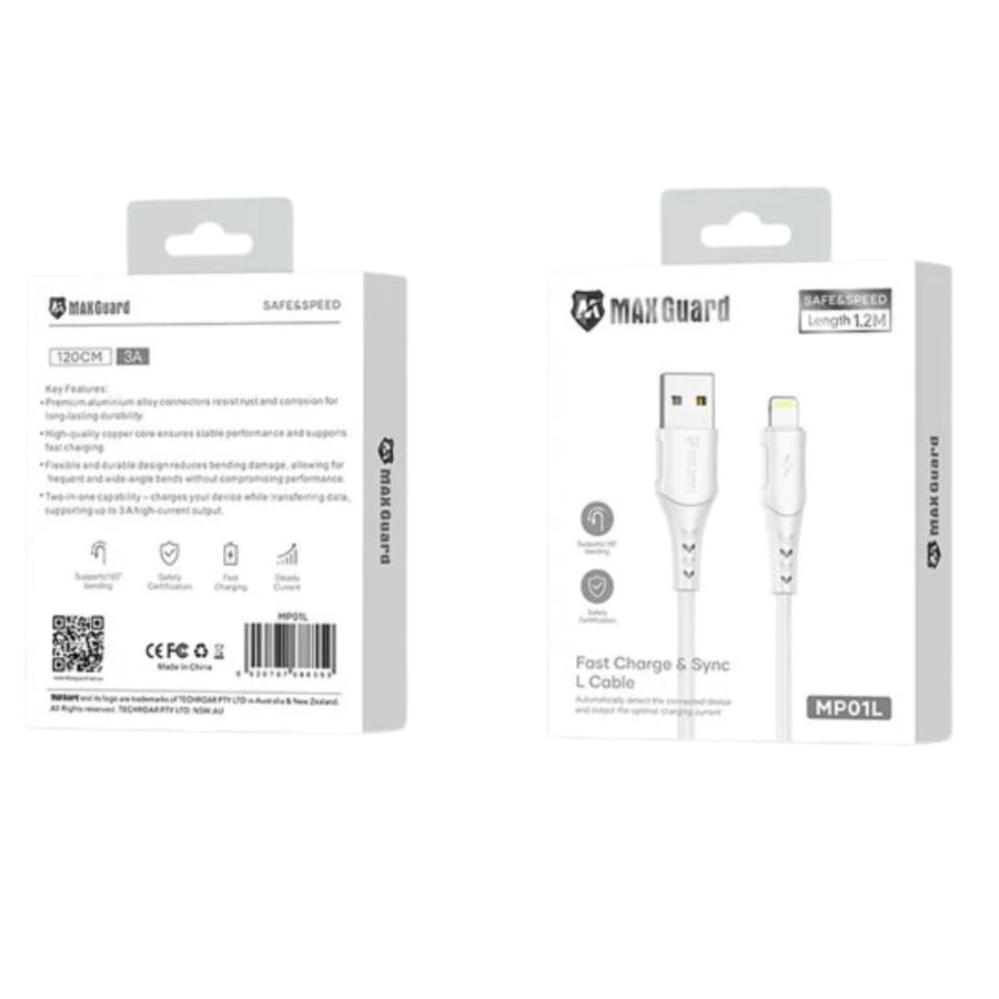 Maxguard 1.2m USB-A to Lightning Cable MP01L