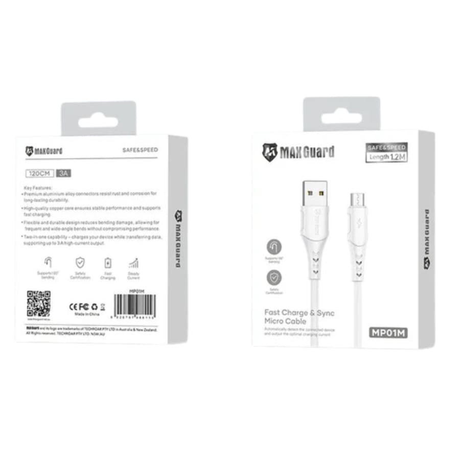Maxguard 1.2m USB-A to Micro Cable MP01M