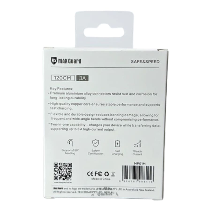 Maxguard 1.2m USB-A to Micro Cable MP01M