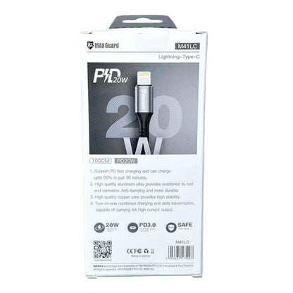 Maxguard 1m 20W Type-C to Lightning cable M41LC