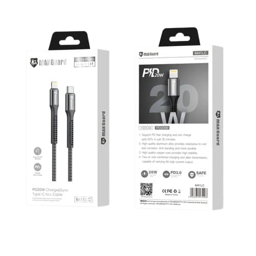 Maxguard 1m 20W Type-C to Lightning cable M41LC