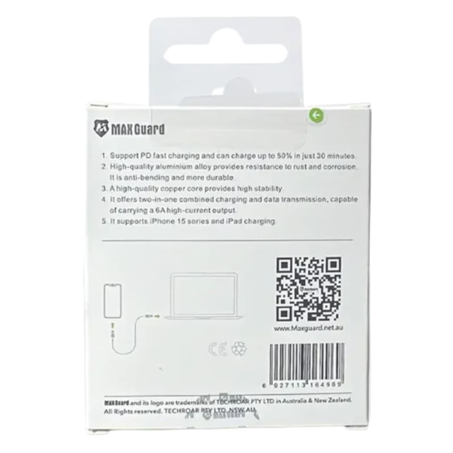 Maxguard 1m 60W Type-C to C Cable MC01
