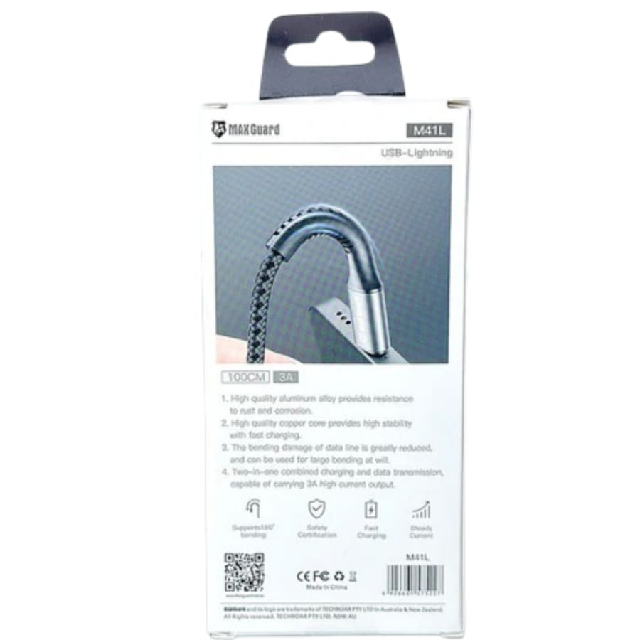 Maxguard 1m USB-A to Lightning cable M41L