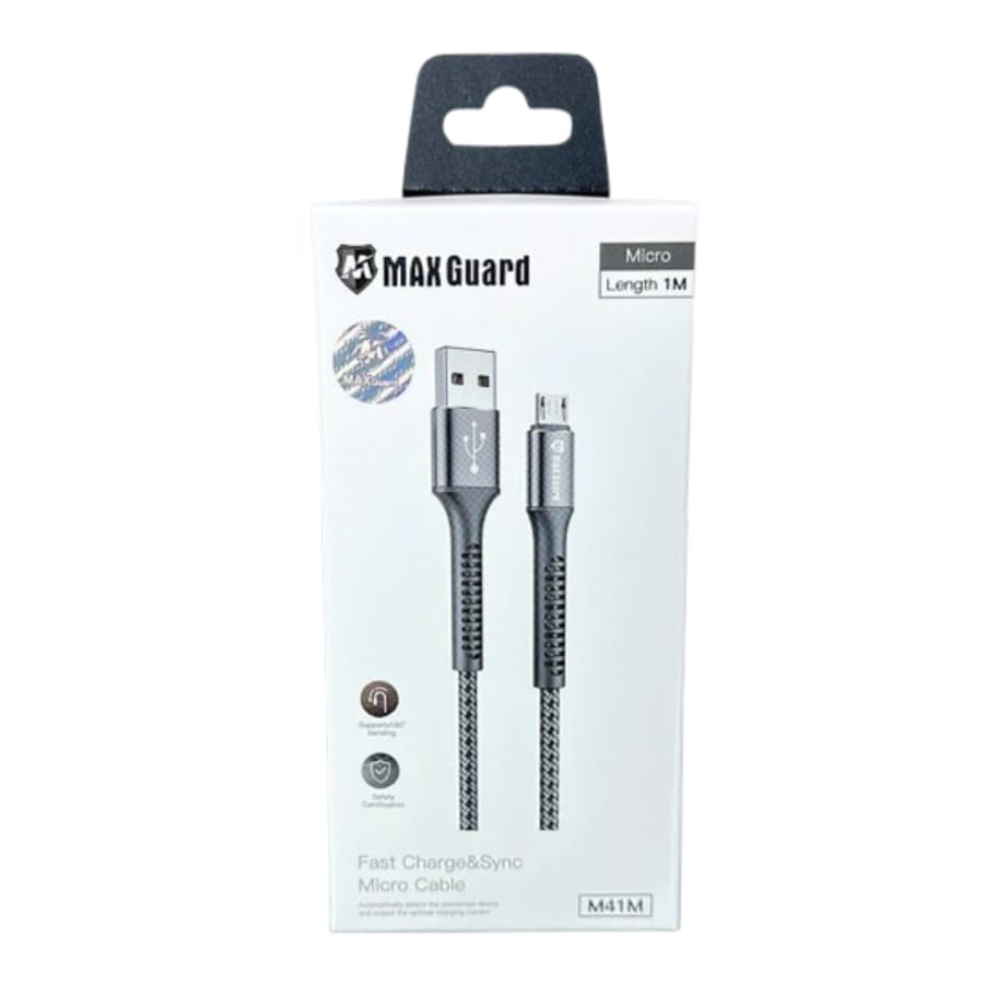Maxguard 1m USB-A to Micro cable M41M