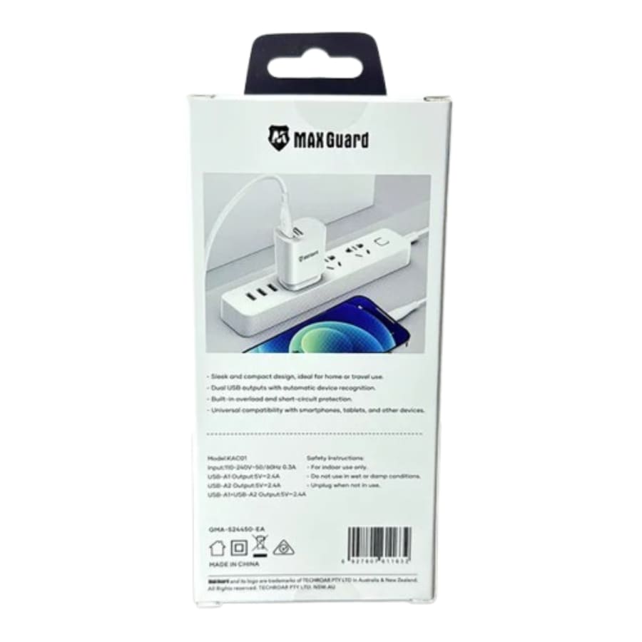 Maxguard 2.4A wall charger KAC01