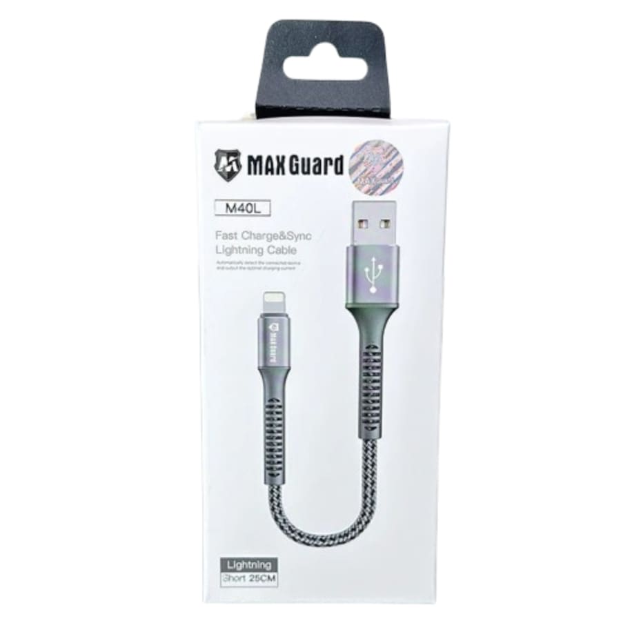 Maxguard 25cm USB-A to Lightning cable M40L