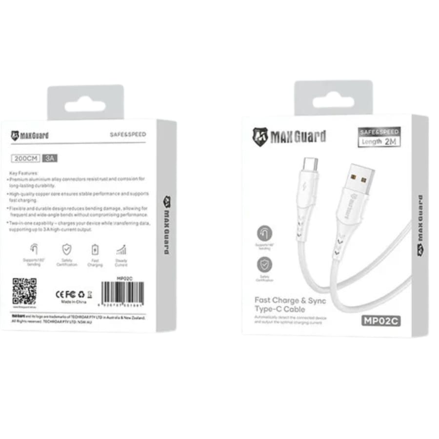 Maxguard 2m USB-A to C Cable MP02C