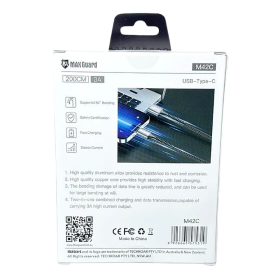 Maxguard 2m USB A To Type-C cable M42C
