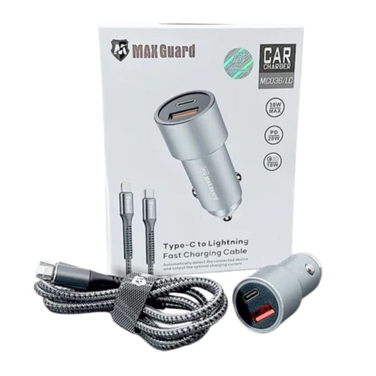 Maxguard 38W USB A+C car charger with Type-C to Lightning combo MC036LC