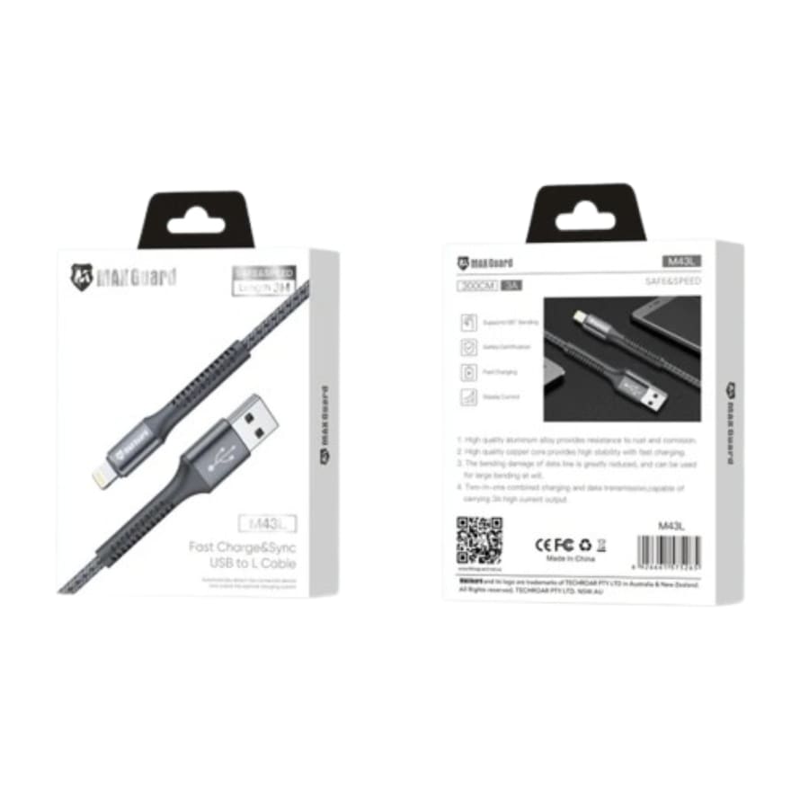 Maxguard 3m USB-A to Lightning cable M43L