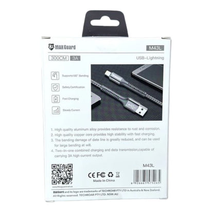 Maxguard 3m USB-A to Lightning cable M43L