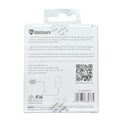 Maxguard PD 45W USB-C Smart Charger GS-W45A0974