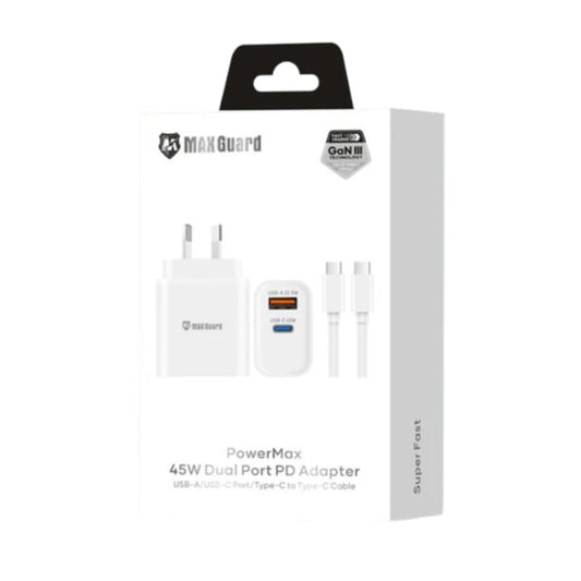 Maxguard PD 45W wall charger with Type-C to C comb 45PDCC