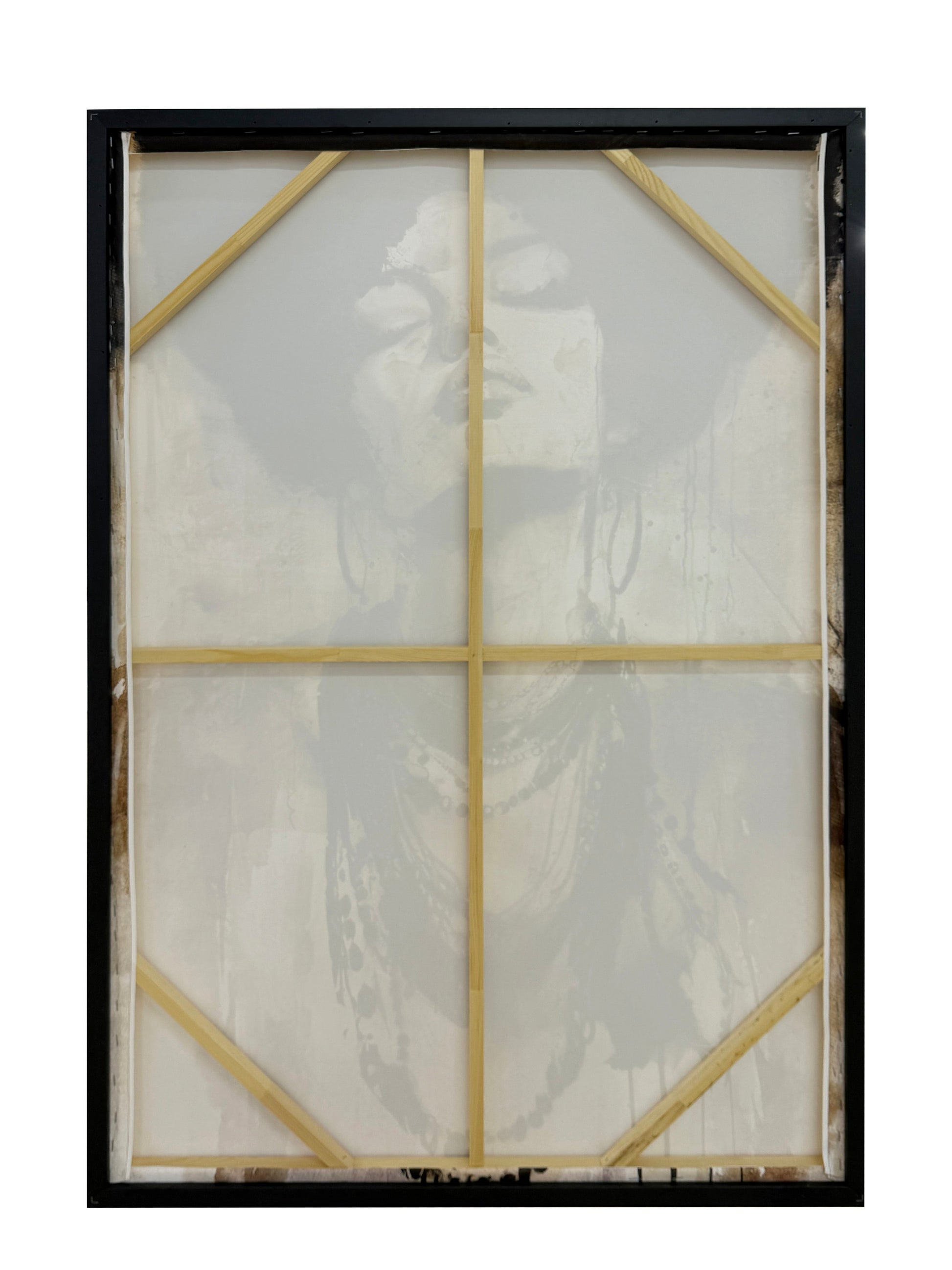 Me Being Afro Hand Painted Framed Canvas Wall Art at online8 furniture store Auckland