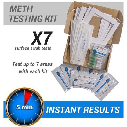 Meth Test Kit - 7 x Instant On-site Test Kits (Recommended for a 4 Bedroom Home)