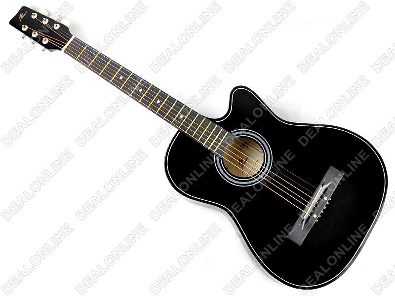 BLACK 38" Wooden Acoustic Guitar