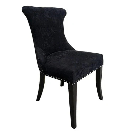 Miami Dining Chair - Black Chenille at online8 furniture store Auckland