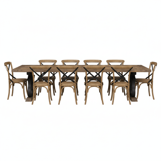 Michigan French Iron Dining Suite - 10 Seater at online8 furniture store Auckland