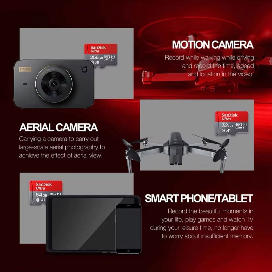 Micro SD Memory Card & Adapter - SanDisk (32GB)