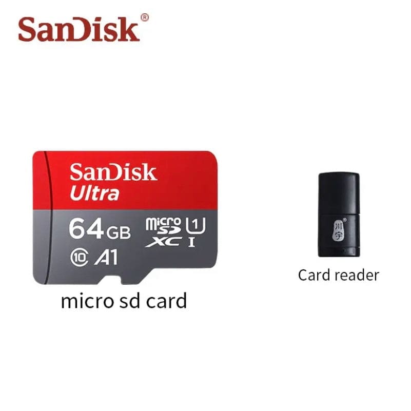 Micro SD Memory Card (64GB) & Adapter - SanDisk