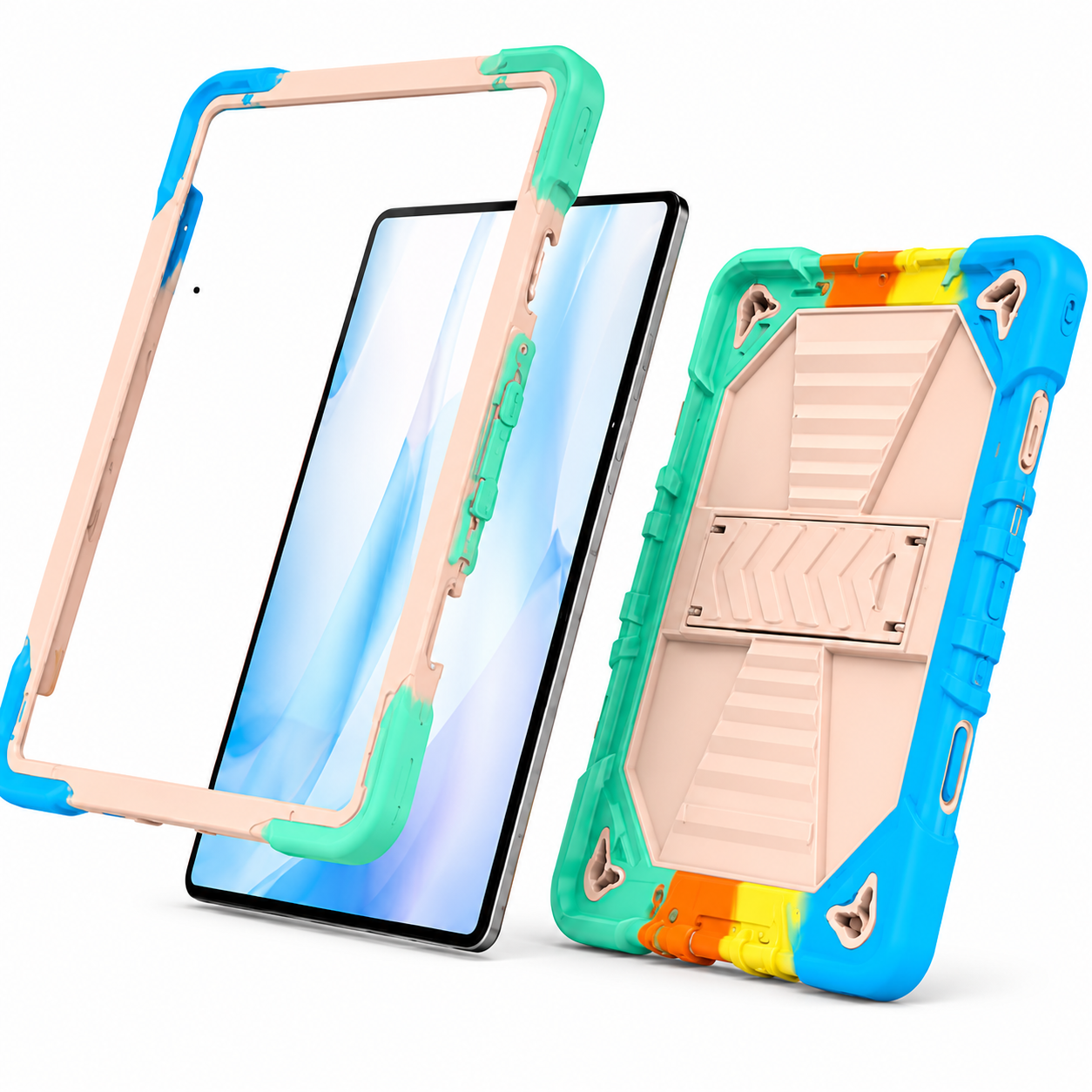 Microsoft Surface Go 1 (10.5 Inch) Rugged Shockproof Case with Kickstand (Rainbow)