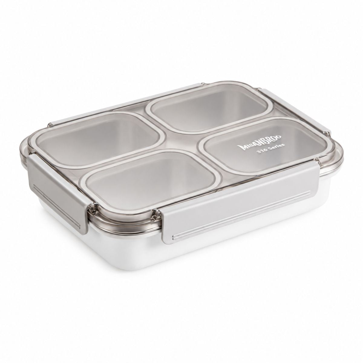 Big Bento Lunch Box — 316L Stainless Steel, 3 or 4 Compartments, Leak-Proof