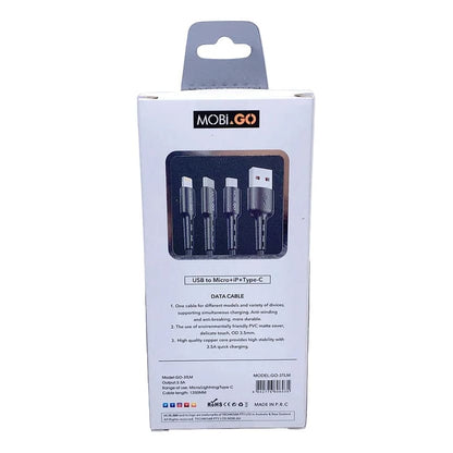 Mobigo 1.2m 3 In 1 Cable GO3TLM