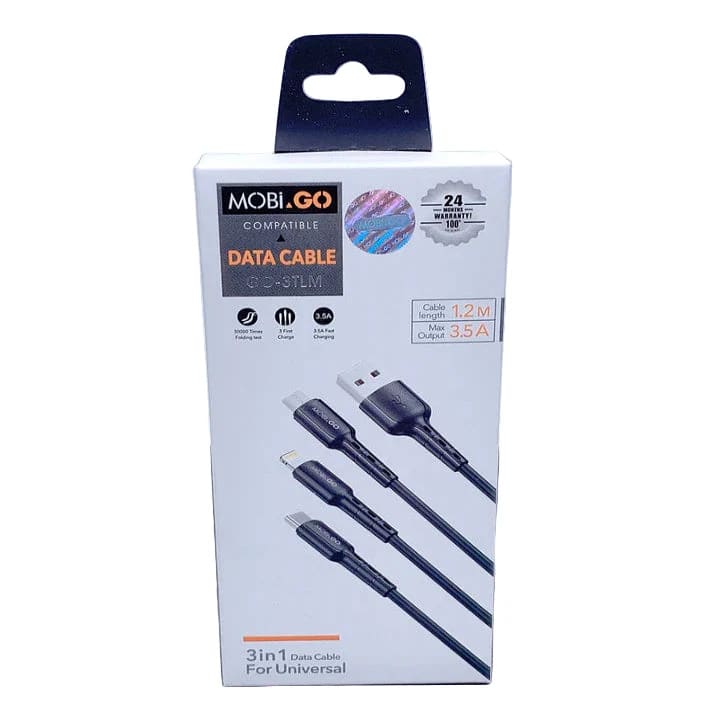 Mobigo 1.2m 3 In 1 Cable GO3TLM