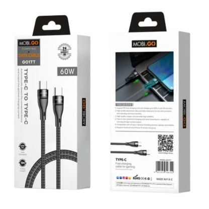 Mobigo 1m 65W Type-C to C cable GO1TT