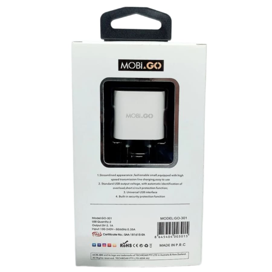 Mobigo 2.1A wall charger GO301