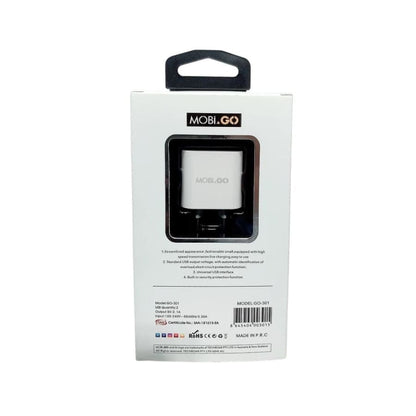 Mobigo Dual USB Power Adapter Wall Plug (NZ / AUS)