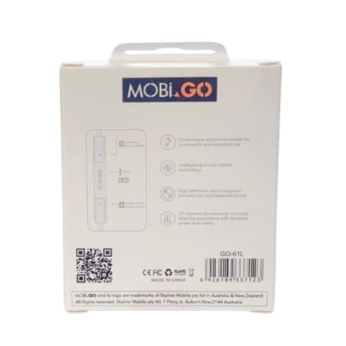 Mobigo GO-61L Earphones (extra bass) (Lightning Jack