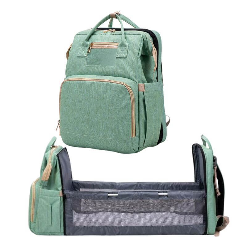 New Nappy Diaper Bag & Travel Crib-Light Green