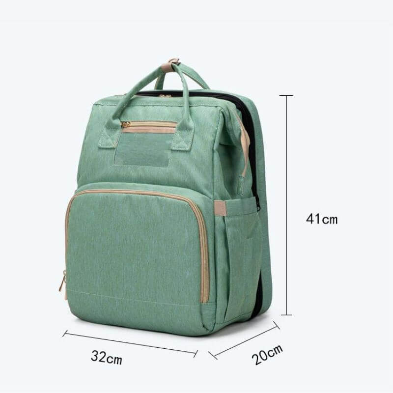 New Nappy Diaper Bag & Travel Crib-Light Green