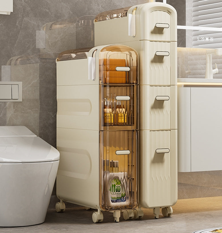 Narrow Gap Storage Cabinet Bathroom Toilet Paper Holder Stand with Cabinet