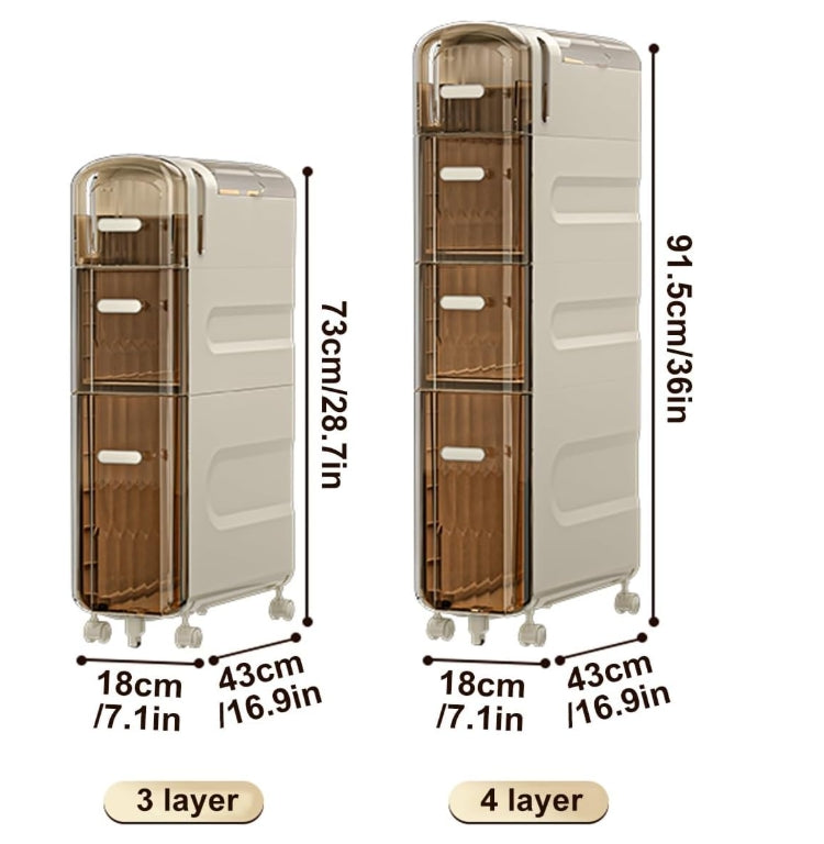 Narrow Gap Storage Cabinet Bathroom Toilet Paper Holder Stand with Cabinet