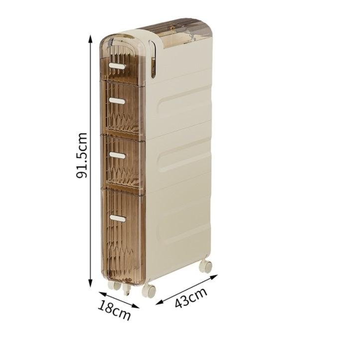 Narrow Gap Storage Cabinet Bathroom Toilet Paper Holder Stand with Cabinet