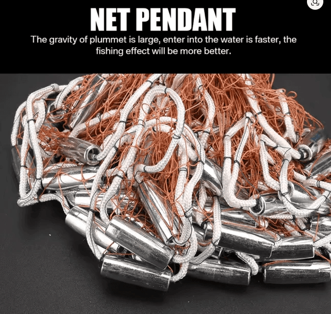 6FT x 1-00 inch  AM  Style Cast Net  4ply Brown