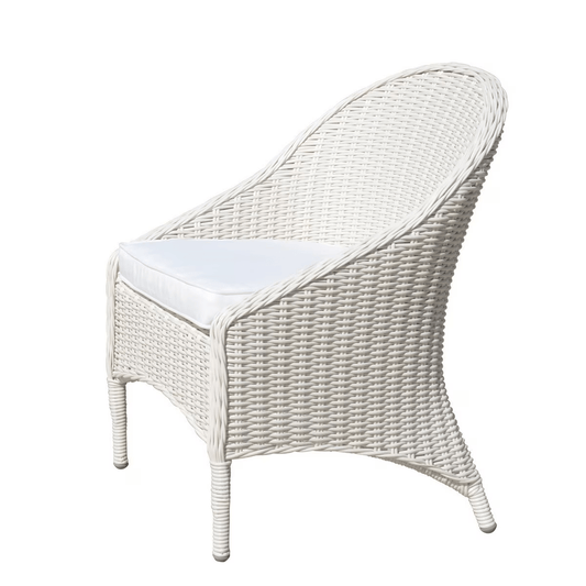 Noosa Outdoor Chair W/Outdoor Seat Cushion - White at online8 furniture store Auckland