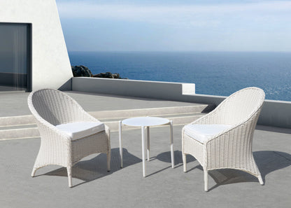 Noosa Outdoor Chair W/Outdoor Seat Cushion - White at online8 furniture store Auckland