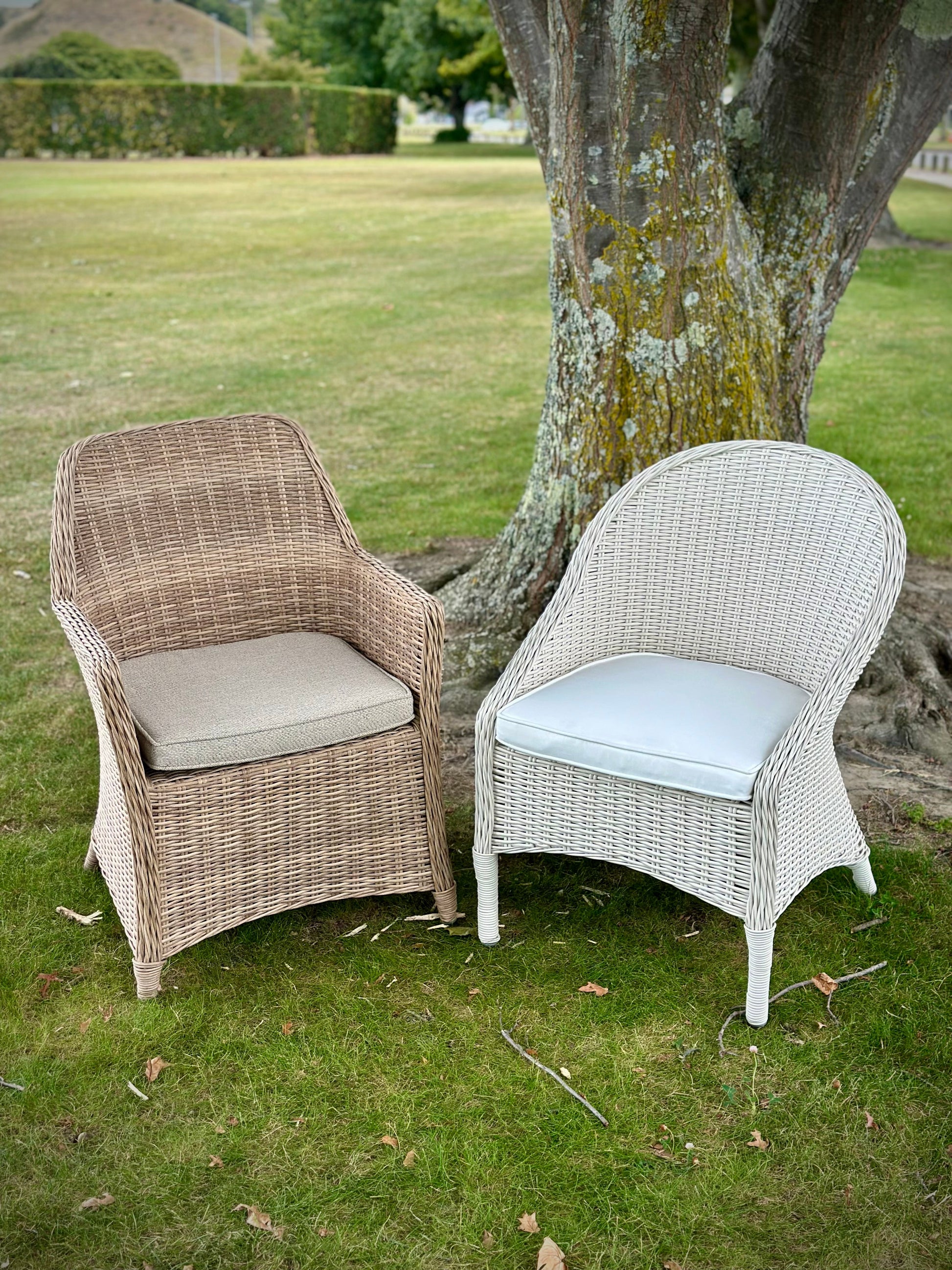 Noosa Outdoor Chair W/Outdoor Seat Cushion - White at online8 furniture store Auckland
