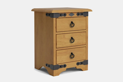 Nordic 3 Drawer Bedside Table - NZ Made at online8 furniture store Auckland