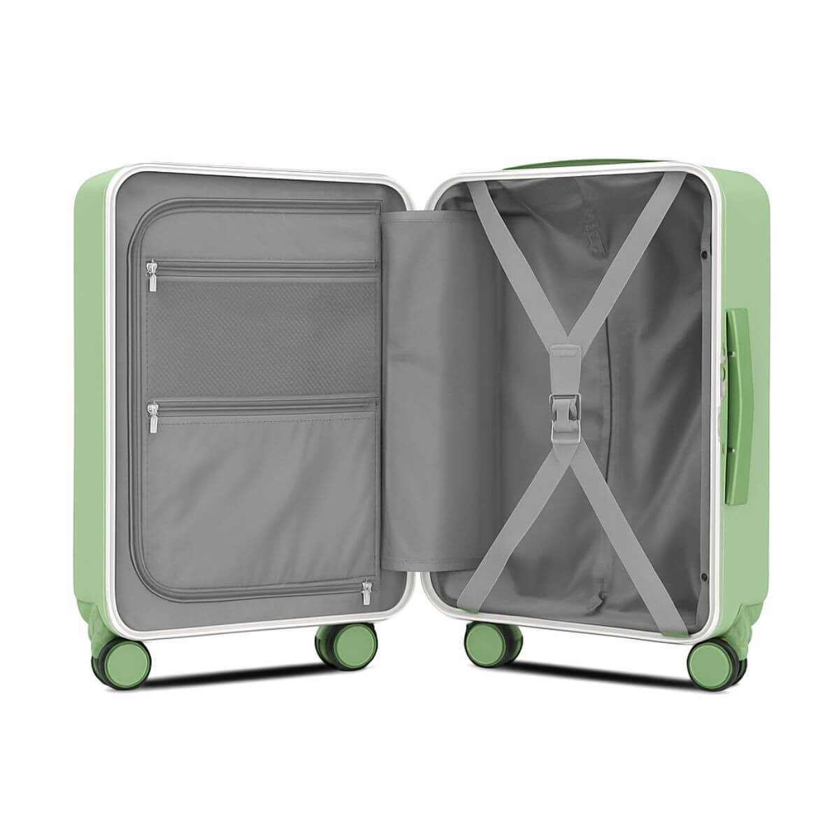 Carry On Luggage – Hard Shell Cabin Suitcase for Short Travel | Nordiva Classic | 55 cm | Green