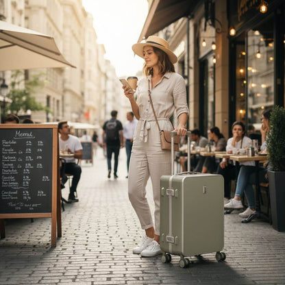 Large Check In Luggage – Hard Shell Suitcase for International Travel | Nordiva Classic | 75 cm | Titanium Silver