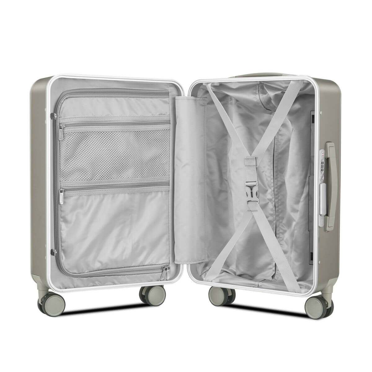 Medium Check In Luggage – Hard Shell Suitcase for International Travel | Nordiva Classic | 67 cm | Titanium Silver