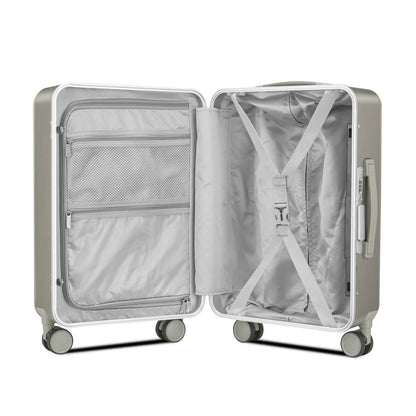 Large Check In Luggage – Hard Shell Suitcase for International Travel | Nordiva Classic | 75 cm | Titanium Silver